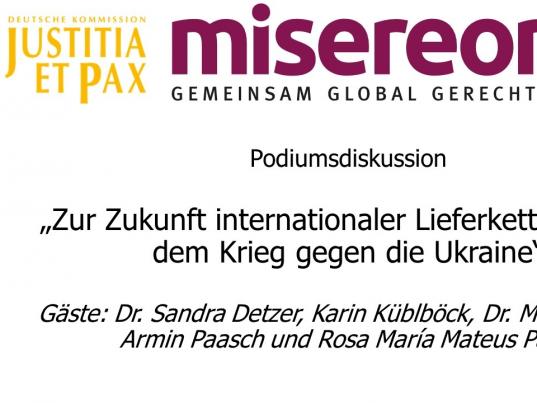 Online-Podium „Internationale Lieferketten und der Ukraine-Krieg“ am 24.5.2023